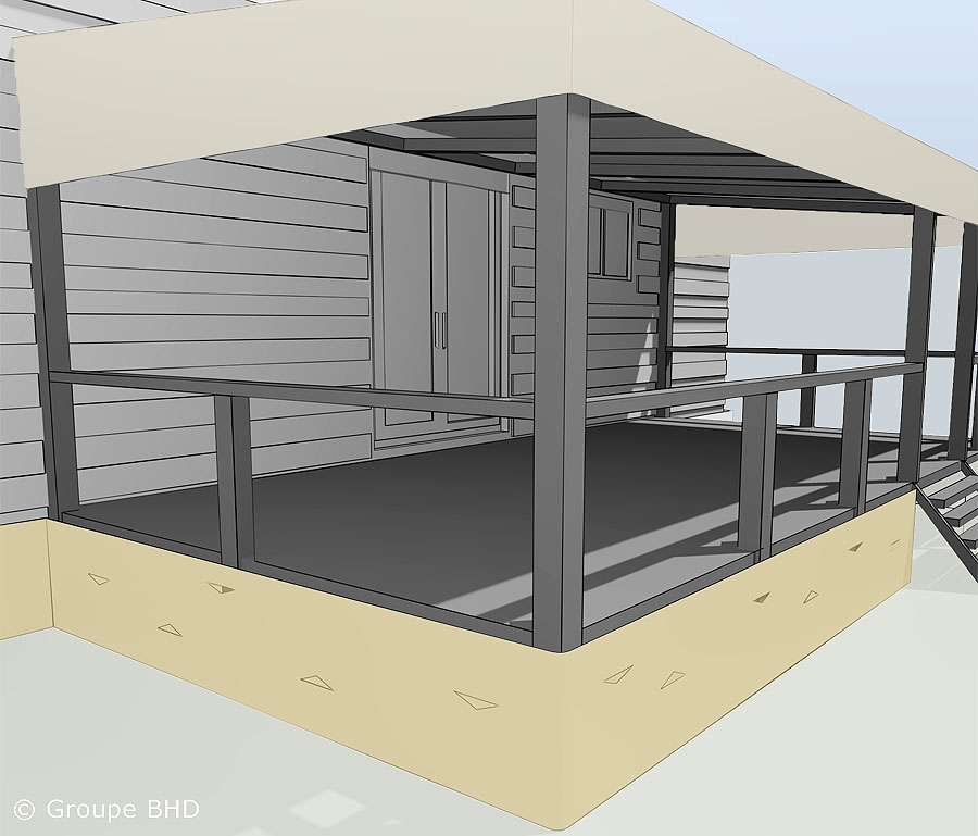 Bâche de soubassement Mobil-Home : jupe et toile sur mesure ou au mètre