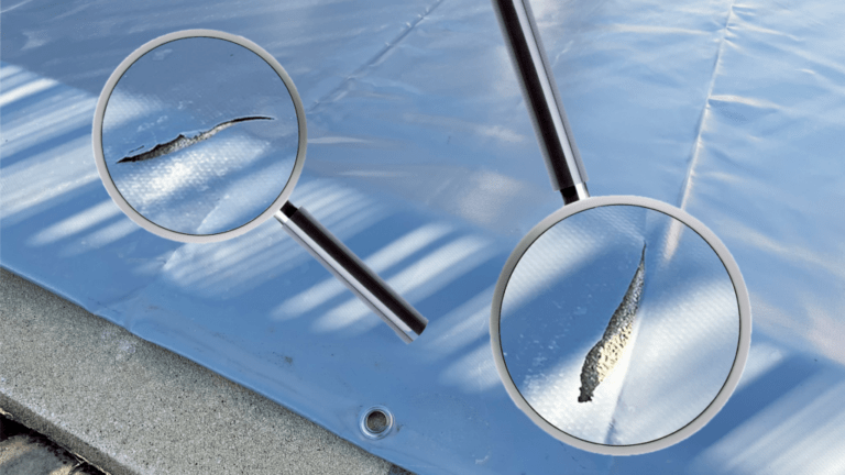 bache pvc avec dechirures