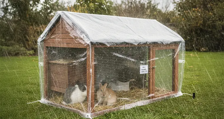 bâche de protection pour enclos d'animaux : poules, lapins, rongeurs