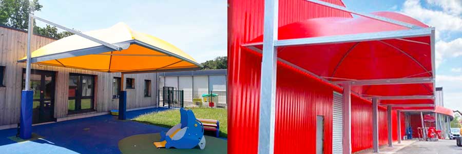 préau école fabrication toile tendue