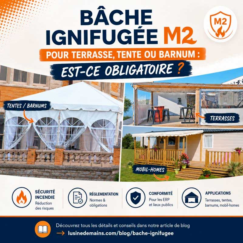 bâche transparente terrasse ignifugée